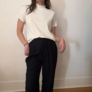 Vintage Y2K L.L Bean Mock Neck White T-Shirt